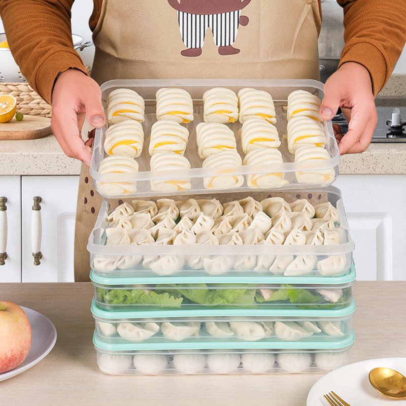 Reusable Stackable Refrigerator Kitchen Food Storage Box Food Container Plastic Multifunction Modern Rectangle PP Plastic Lid