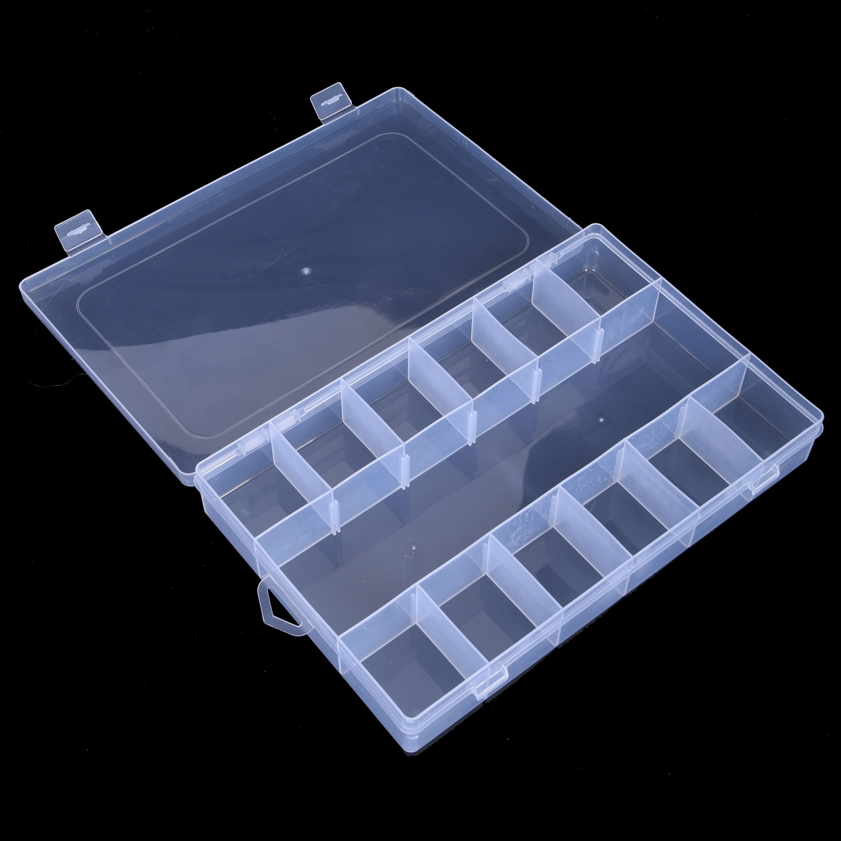 6 10 12 18 24 grids compartment tailoring material PP Plastic Storage Box With Hinged Lid