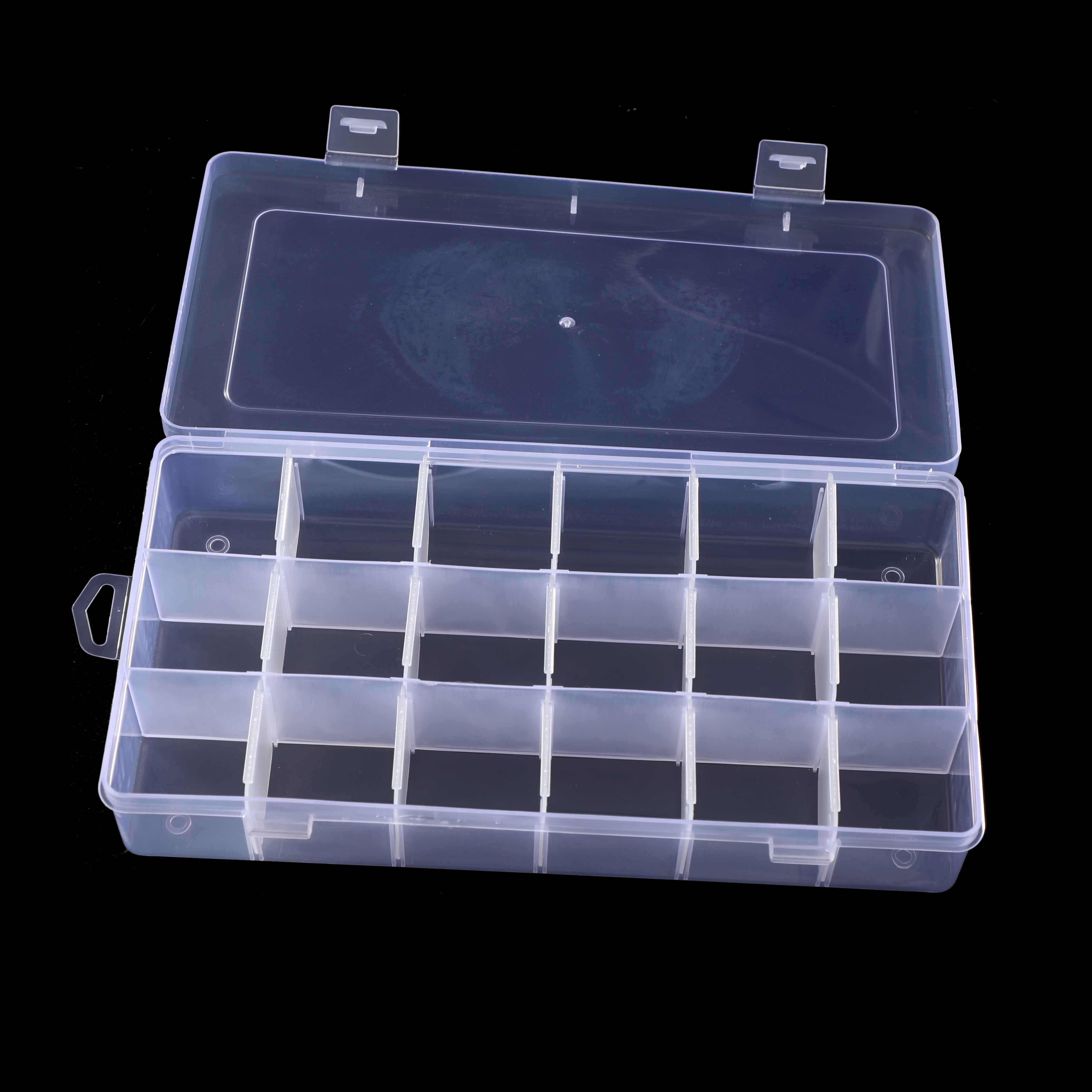 6 10 12 18 24 grids compartment tailoring material PP Plastic Storage Box With Hinged Lid