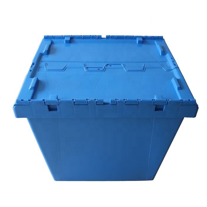 QS 68L Moving Plastic Heavy Duty Storage Bin Customizable Color Stackable Turnover Container Plastic Box With A lid