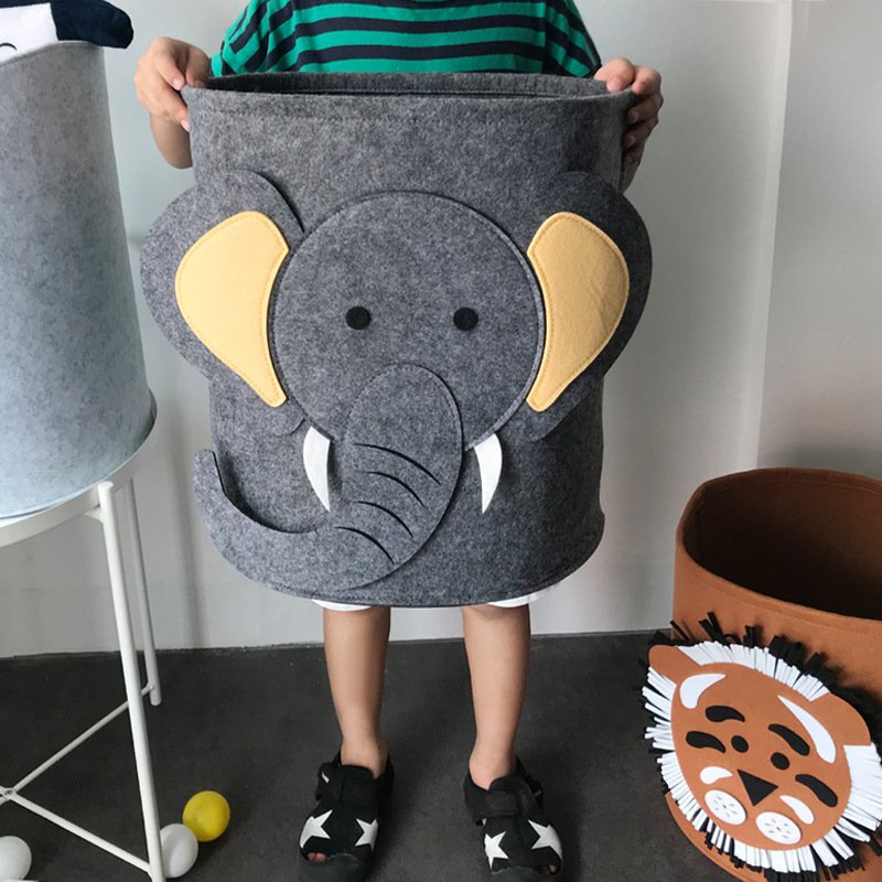 KUYUE Kids Room Decor Custom Cute Animal Design Felt Storage Bag Organizer for Kids Toys Loncheras Escolares Kids Foldable