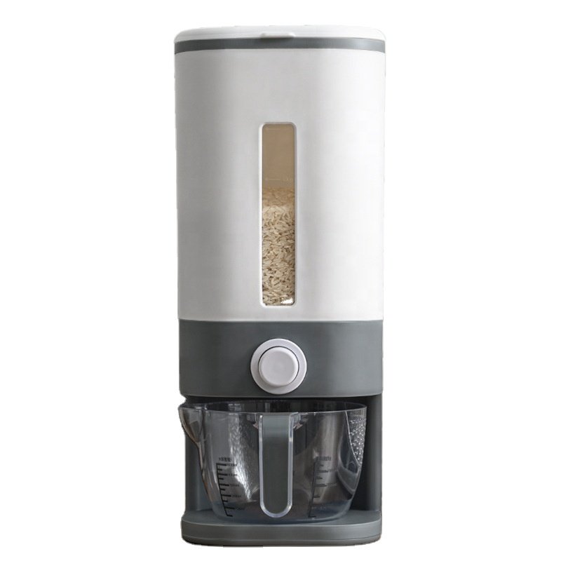 Amazon Rice Grain Dispenser Storage Box Kitchen Cat Dry Cereal Bulk Food Container Dispenser Hot Sale Plastic 12kg Minimalist