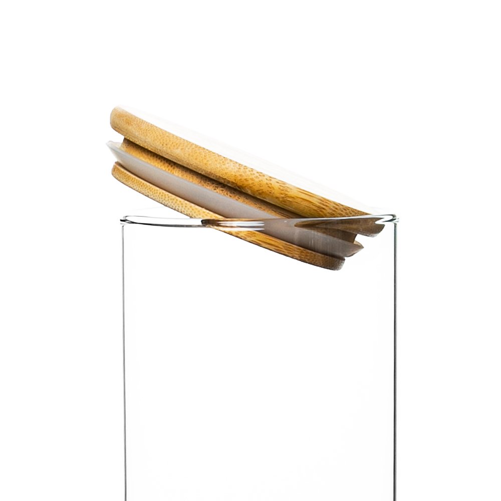 High Borosilicate Glass Bottle Coffee Beans Airtight Bamboo Lid Storage Organization Canisters Artificial Food for Home Kitchen