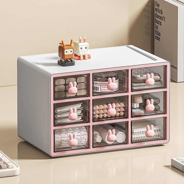 New arrival 3 layers 3/9 grids drawer classification student office stationery pen holder desktop organizer storage box
