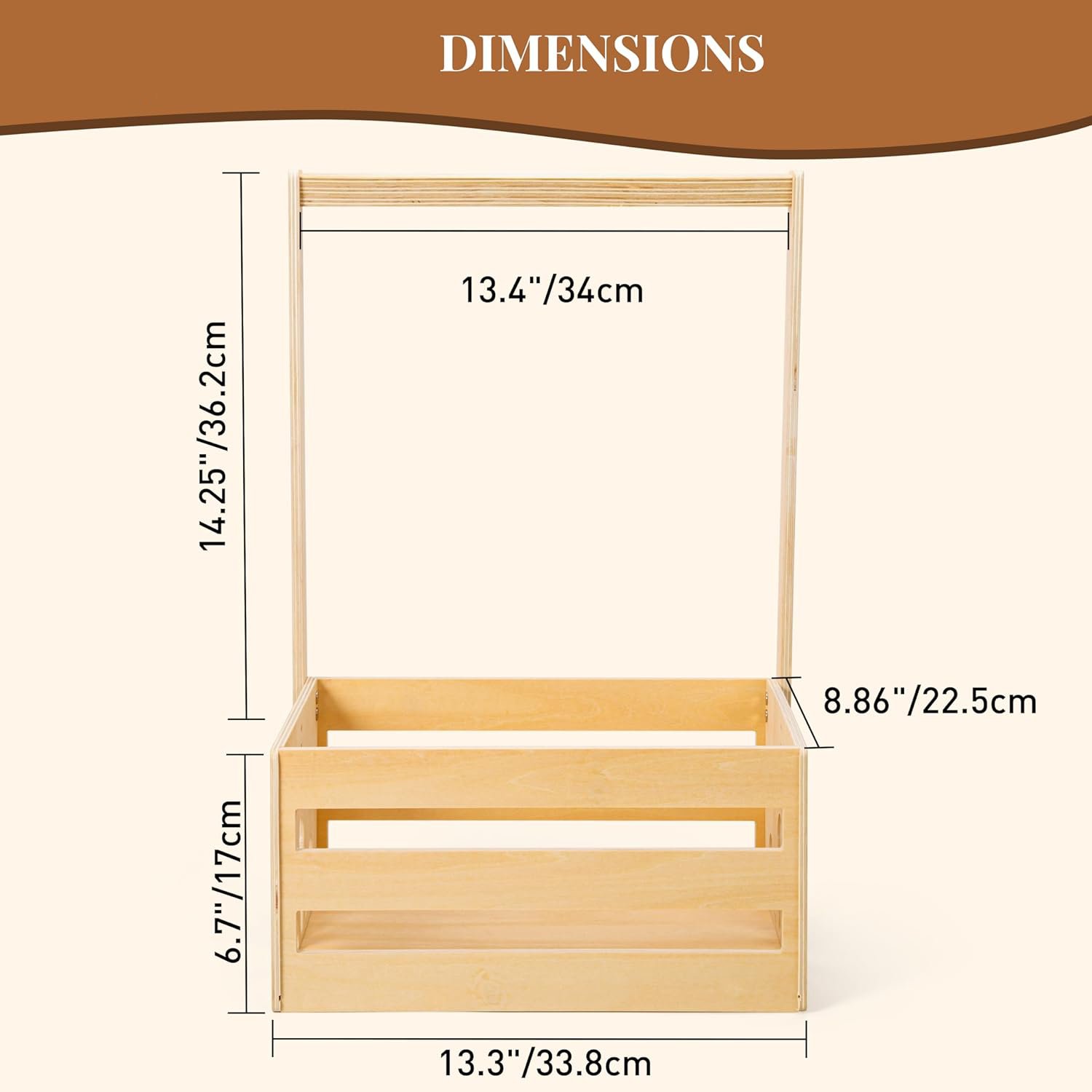 Wooden Baby Shower Gift Basket with Handles Newborn Parents' Storage Box Welcome Gift Boys Girls Pregnancy Baby Shower Cabinet