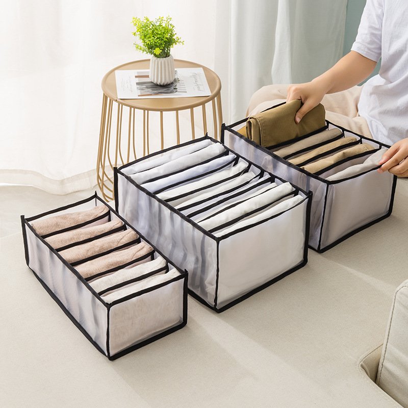 Clothes Storage Box Jeans Pants Compartment Storage Box Clothes Drawer Wardrobe Clothes Organizer