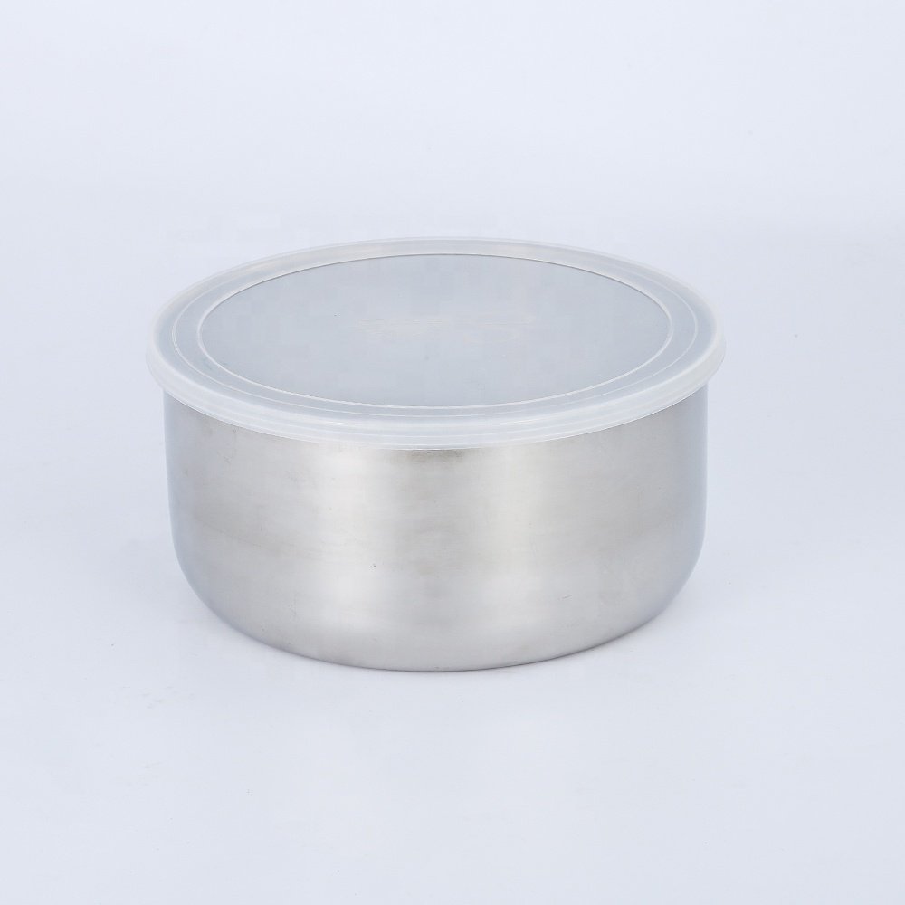 3 in 1 food storage container stainless steel bento lunch box with plastic lid for refrigerator microwave