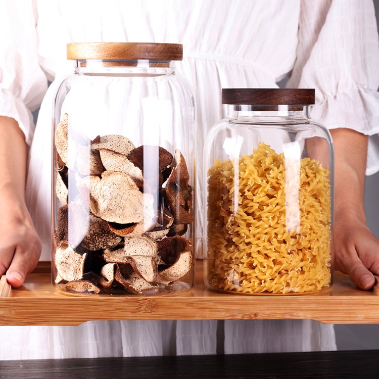 Egg Jar kitchen canister 1 Gallon Clear Large Glass Food Storage Jars with Airtight Lid Bag Size Glass Jar for Rice Coffee Bean