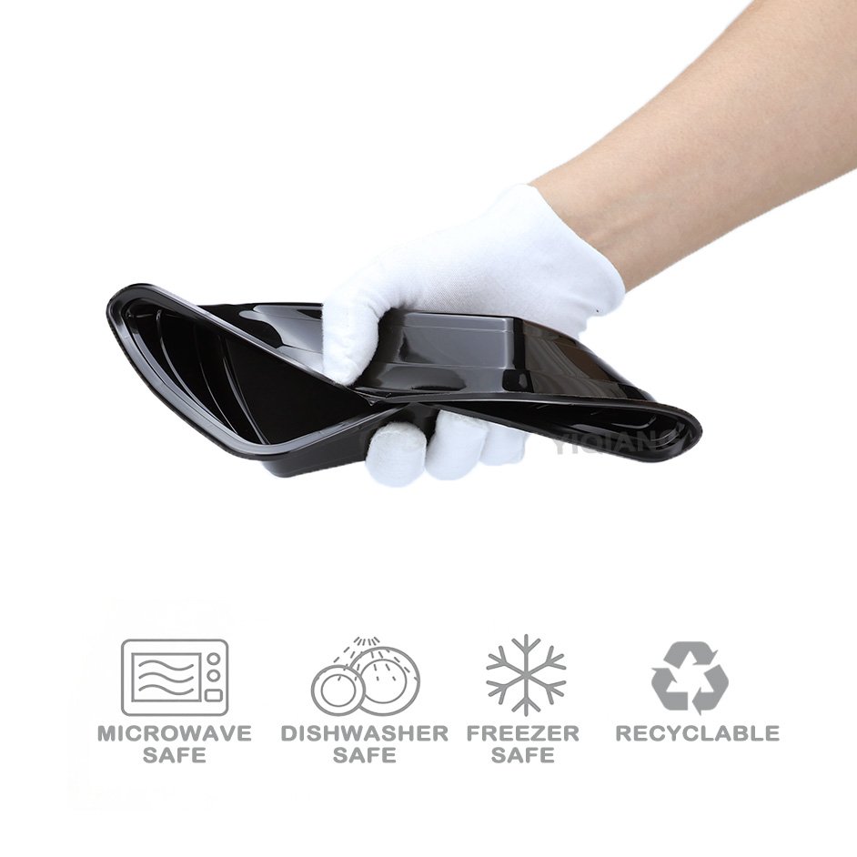 16Oz 24Oz 32Oz 37Oz 48Oz Take Out Black Rectangle Round Disposable Plastic Microwavable Meal Prep Food Container