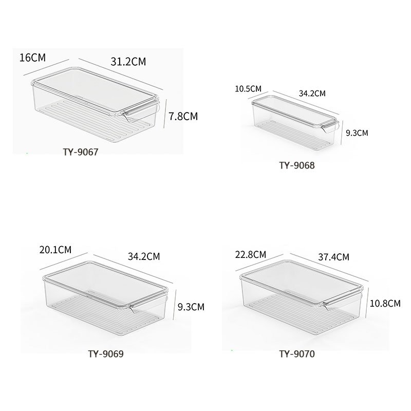 Wholesale Eco Friendly Vegetables Fridge Bins Organizer Stacking Plastic Food Storage Box
