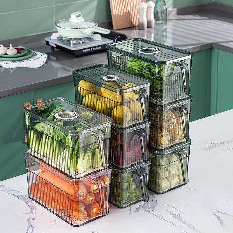 Large size food storage container high quality drawer clear storage containers box kitchen with handle