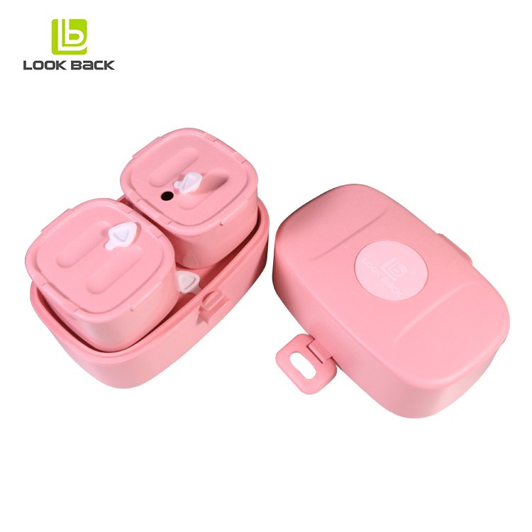 2022 new design custom print top cover cute kids bento lunch box Young children food box snack storage box