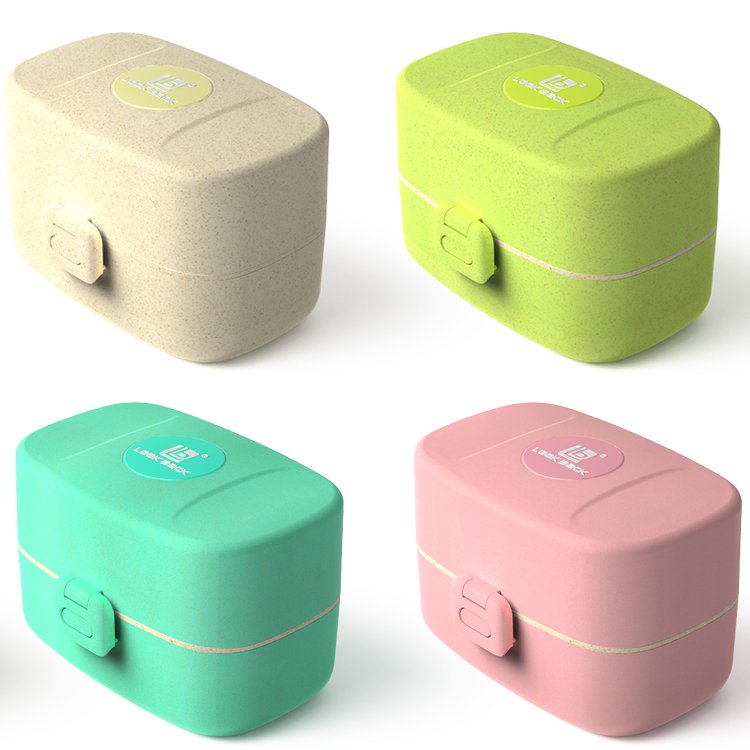 2022 new design custom print top cover cute kids bento lunch box Young children food box snack storage box