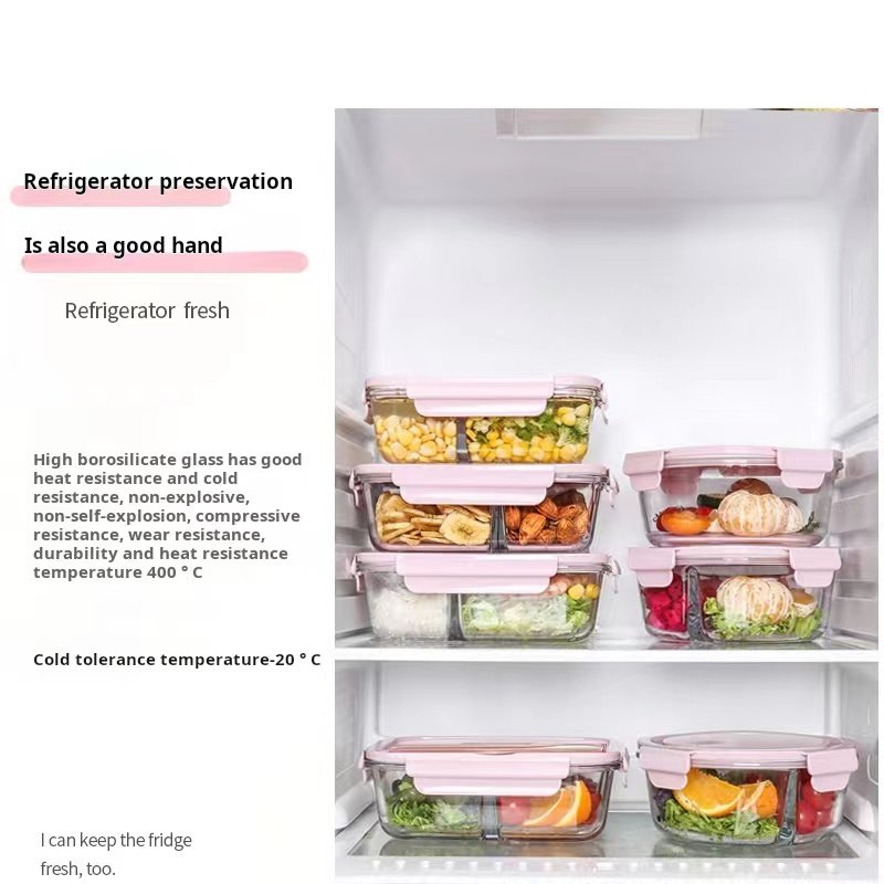 Bpa-free Super glass food storage container with lid, bento box