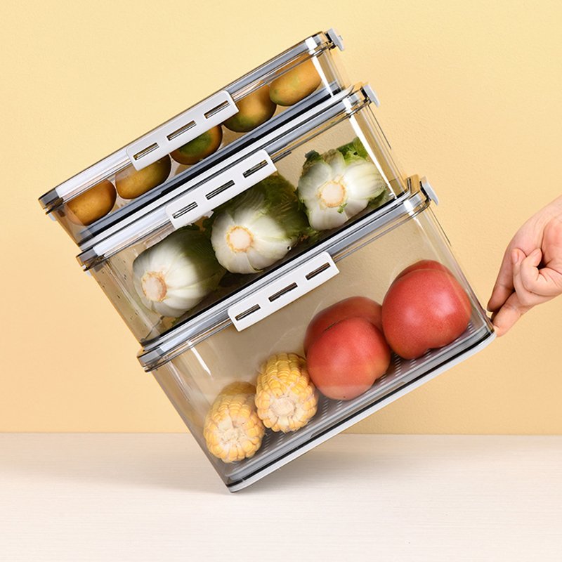 New Design Refrigerator Bins Timed Refrigerator Storage Box Multiple Food Storage Container Crisper Storage Box
