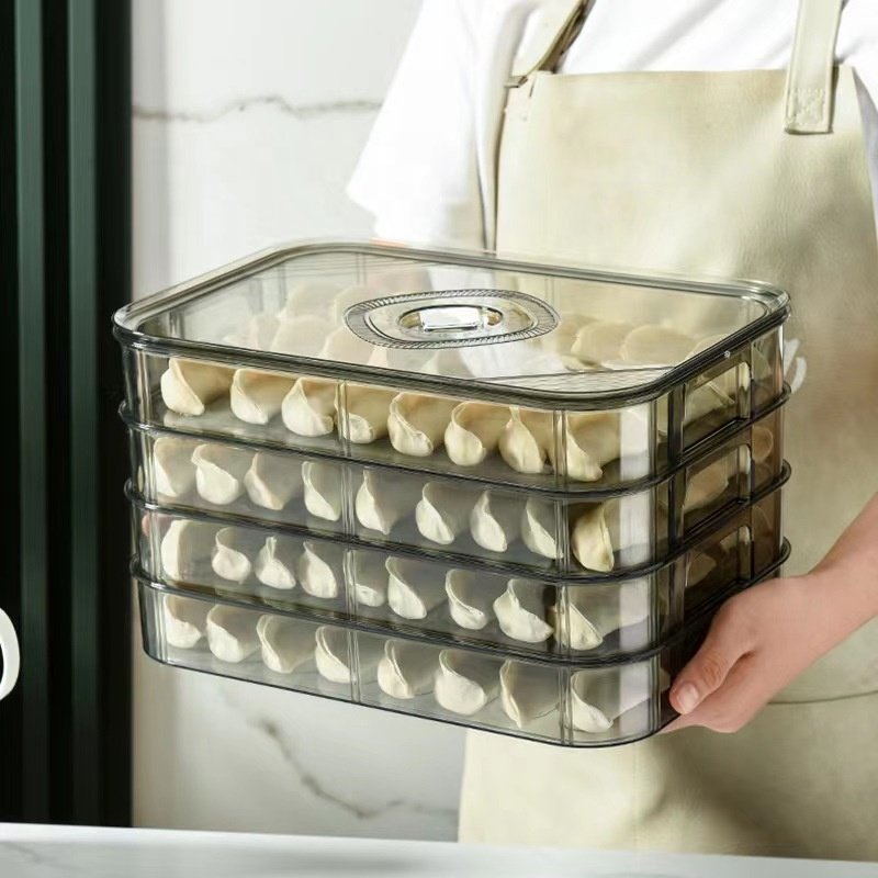 Multi layer food storage box, environmentally friendly and stackable transparent plastic preservation box