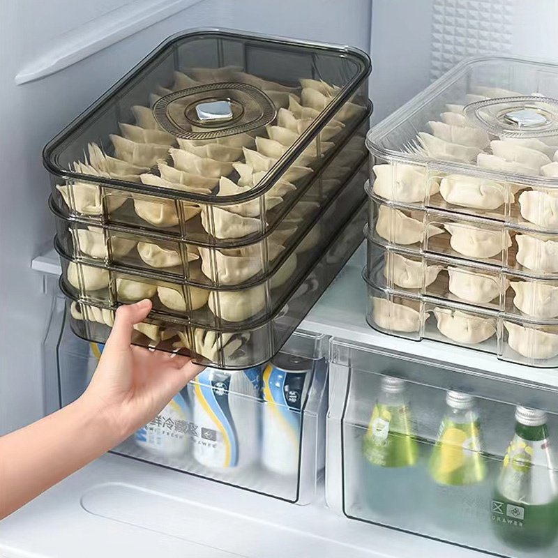 Multi layer food storage box, environmentally friendly and stackable transparent plastic preservation box