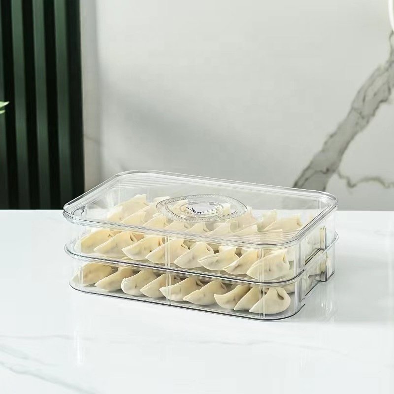Multi layer food storage box, environmentally friendly and stackable transparent plastic preservation box