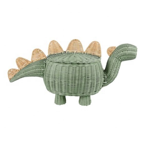 Best Choice Handwoven Dinosaur Rattan Storage Basket For Kids Wicker Basket Customized Logo and Package in Vietnam Handicraft