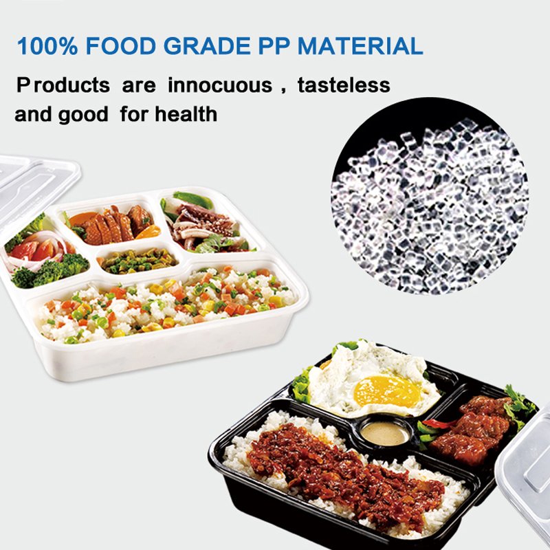 Multi-section food storage container lunch box microwave safe PP Plastic container takeaway food box 15375