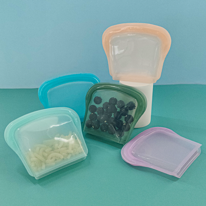 200ML Reusable Eco Friendly Food Storage Pouch, Pet Treat Container, Zip Lick Silicone Snack Bags, Food Grade Silicone