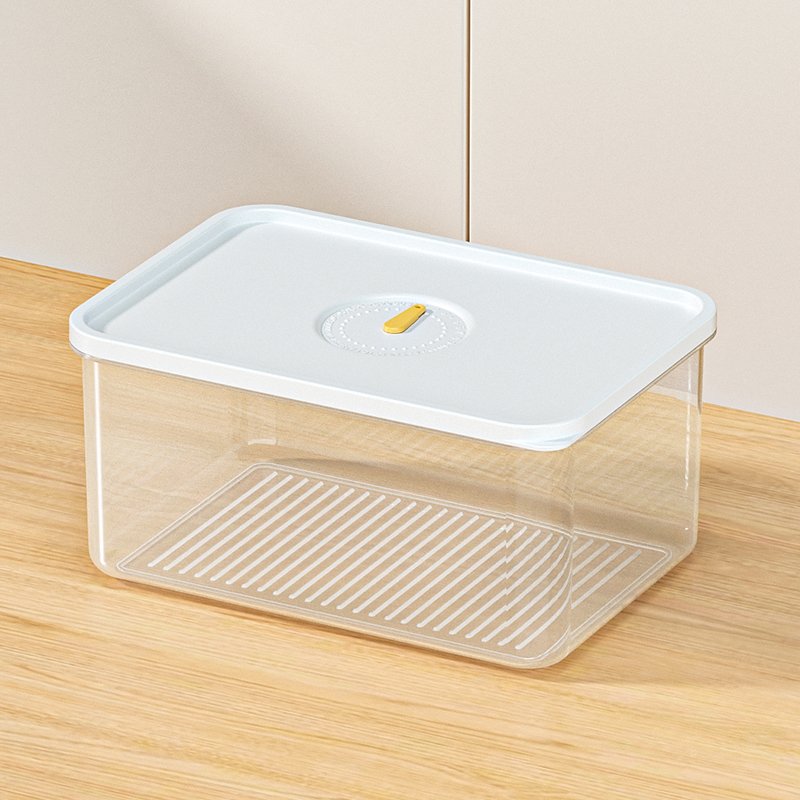 Rectangle Transparent Refrigerator storage box Frozen meat box Side frozen crisper stackable storage box with lid
