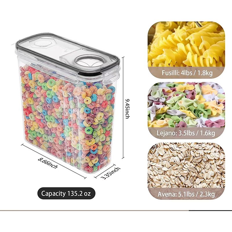 Factory Wholesale 4PCS Set 4L Airtight Kitchen Organizers Dry Food Storage Container For Home Organizer