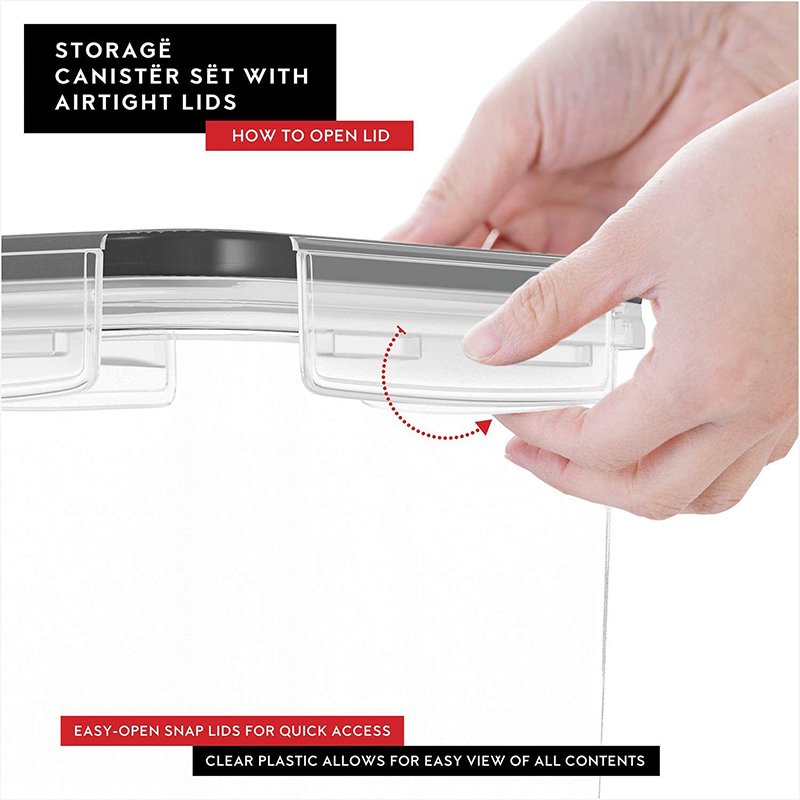 Factory Wholesale 4PCS Set 4L Airtight Kitchen Organizers Dry Food Storage Container For Home Organizer