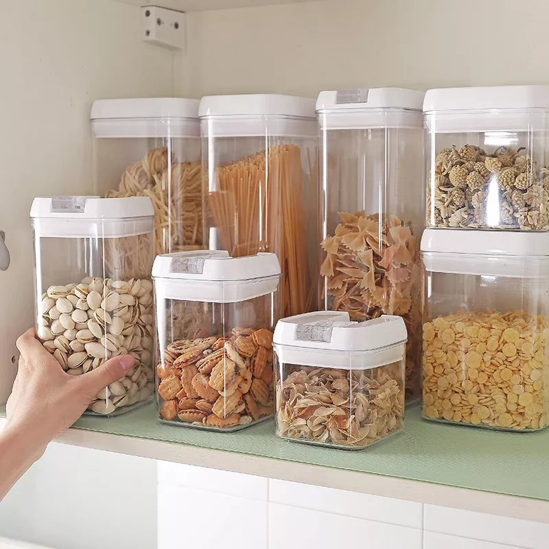 clear airtight food storage container with lid