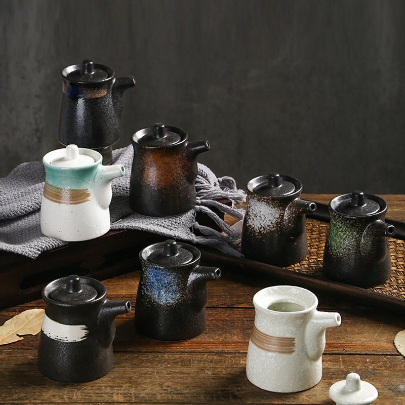 Japanese Cuisine Seasoning Bottle Ceramic Pot for Soy Sauce Vinegar Pepper Other Ingredients Food Storage & Container