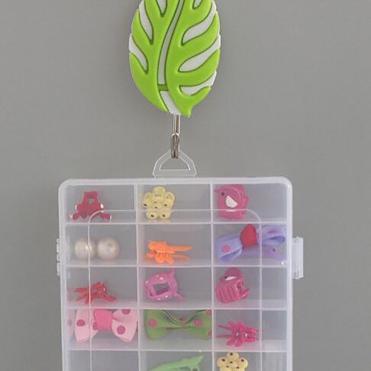Slots Clear Plastic Adjustable grids Storage Box 24 Grid Slot Compartment Divided Storage Box