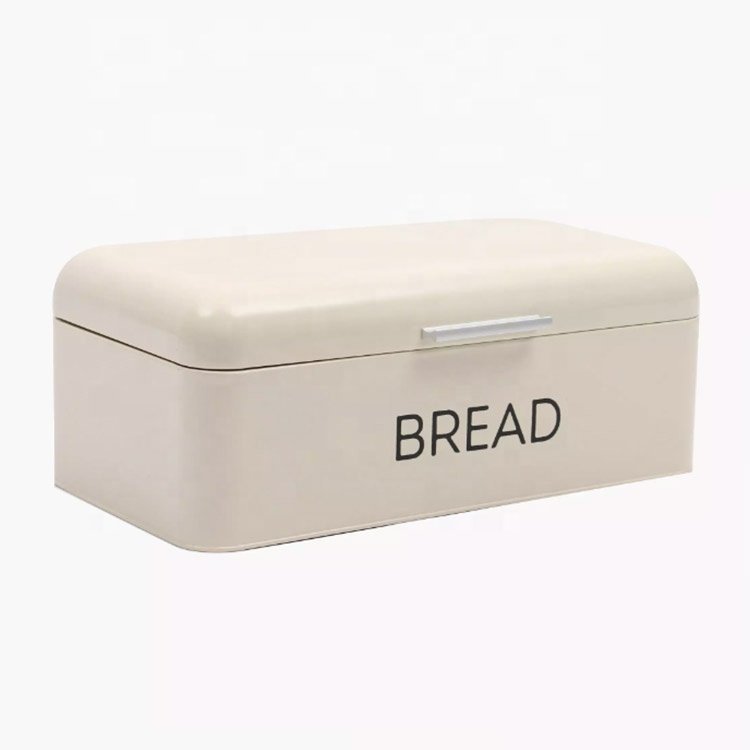 Eco-friendly Food-grade Galvanised Embossed Metal Bread Bin Bread Box Food Storage Container for Kitchen Counter