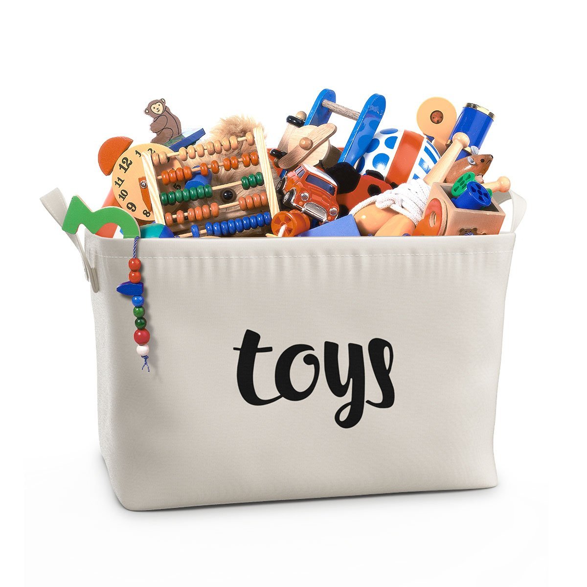 KUYUE Modern White Rectangle Foldable Laundry Basket Clothing Organizer Sundries Storage Boxes Kids Toys Bin Storage Frame
