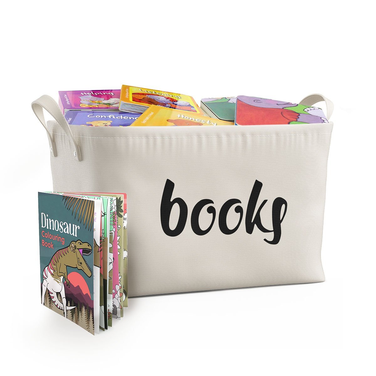 KUYUE Modern White Rectangle Foldable Laundry Basket Clothing Organizer Sundries Storage Boxes Kids Toys Bin Storage Frame
