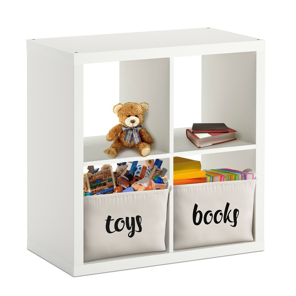 KUYUE Modern White Rectangle Foldable Laundry Basket Clothing Organizer Sundries Storage Boxes Kids Toys Bin Storage Frame