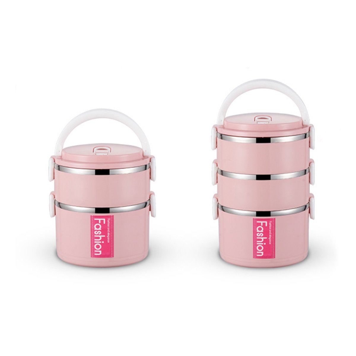 One Stop Shopping Multi-layer Round Stainless Steel Lunch Box Insulated Food Container Portable Bento Storage Box With Handle