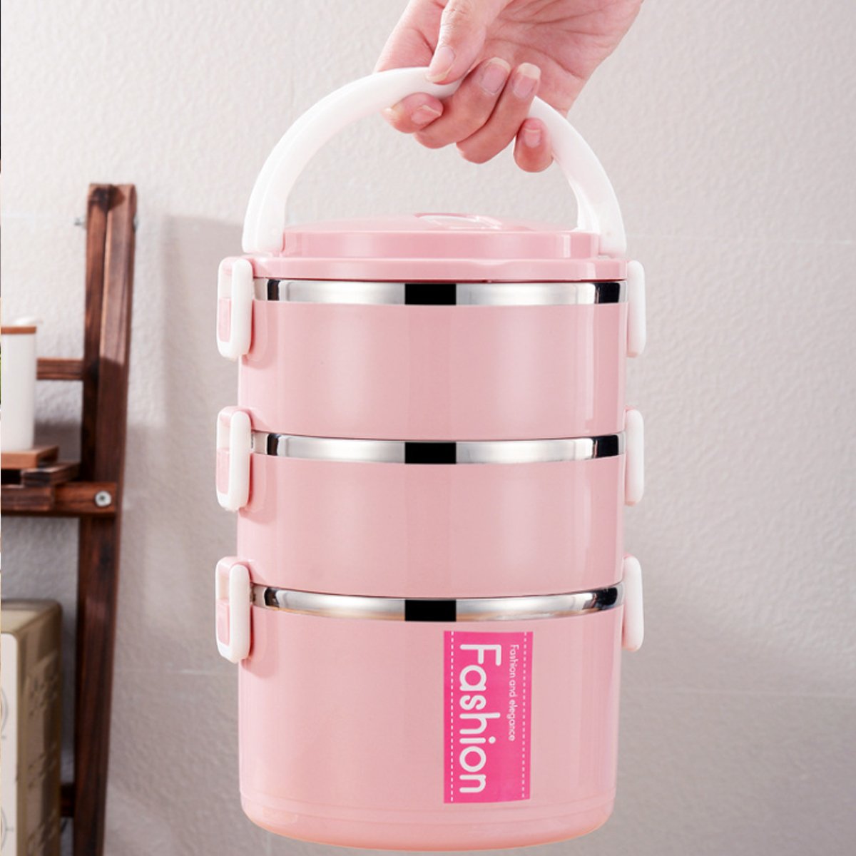 One Stop Shopping Multi-layer Round Stainless Steel Lunch Box Insulated Food Container Portable Bento Storage Box With Handle