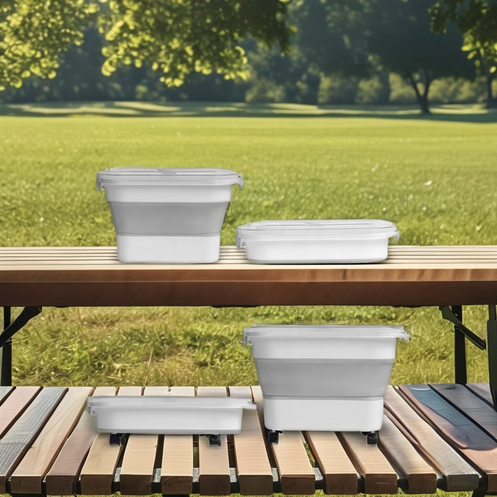 Large Capacity Moisture-Proof Insect-Proof Folding Rice Bucket Sealed Food Storage Bucket Wheels Pet Food Storage Box Plastic