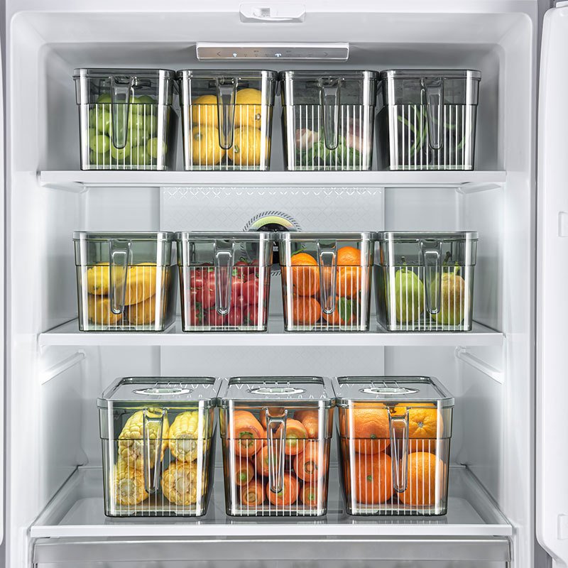 3L kitchen refrigerator organizer storage container drawer crisper box with handle