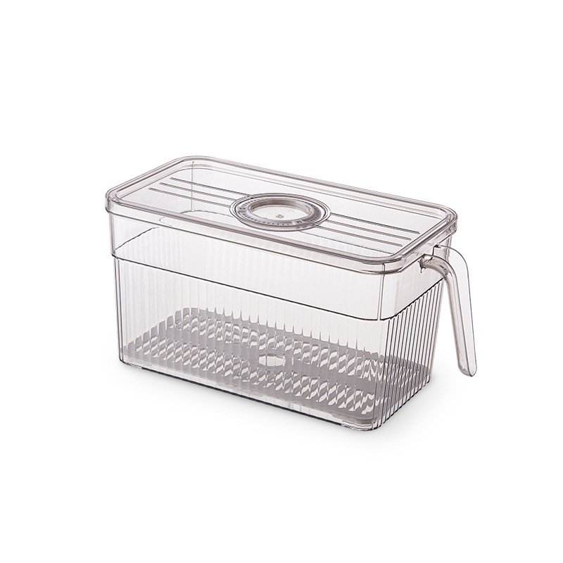 3L kitchen refrigerator organizer storage container drawer crisper box with handle