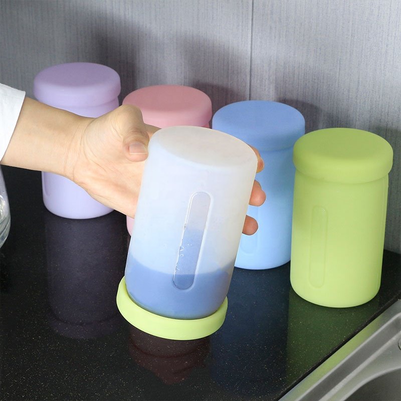 New design vacuum fall resistance silicone food storage containers silicon kitchen organizer jars container storage