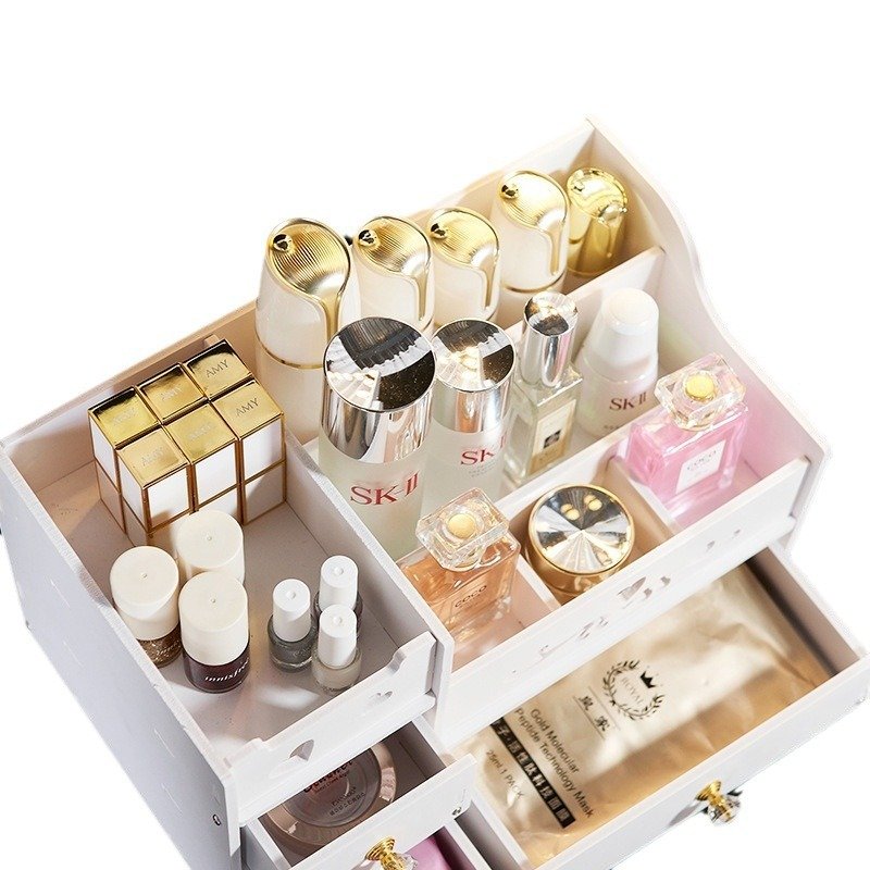 Simple Household Arrangement Cosmetics Storage Box Plastic Desktop Dresser for Lipstick Skin Care Products & Rack