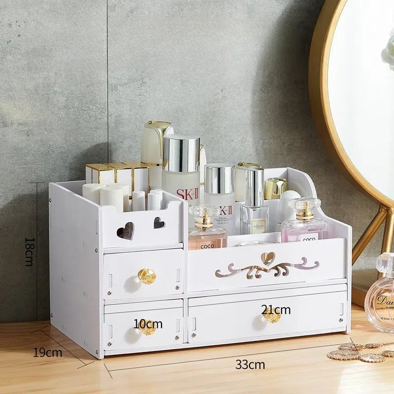 Simple Household Arrangement Cosmetics Storage Box Plastic Desktop Dresser for Lipstick Skin Care Products & Rack