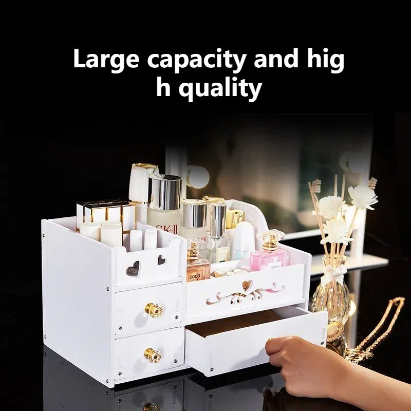 Simple Household Arrangement Cosmetics Storage Box Plastic Desktop Dresser for Lipstick Skin Care Products & Rack