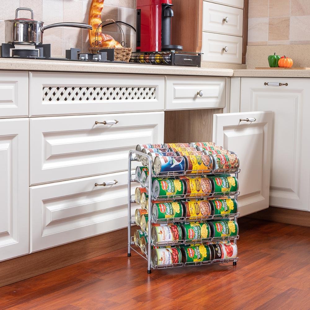 Simple Houseware Cans Rack Organizer For Food Storage Large Capacity Cans Rack Holder For Pantry Kitchen Cabinet Organizer Rack