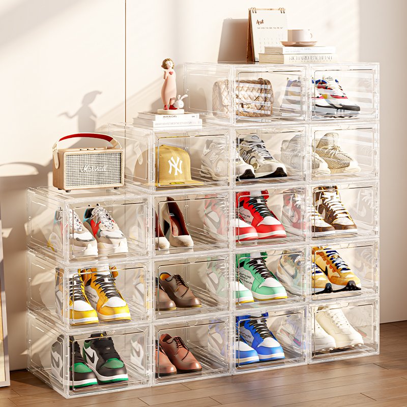 Modern Transparent PP Acrylic Shoebox Rectangle Open Magnetic Container Organizer for Sneaker Storage New Product