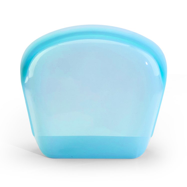 2000ML Eco-friendly Microwave Large Opening Zip-lock Silicone Food Storage Bag Collapsible Base Container Travel Makeup Bag