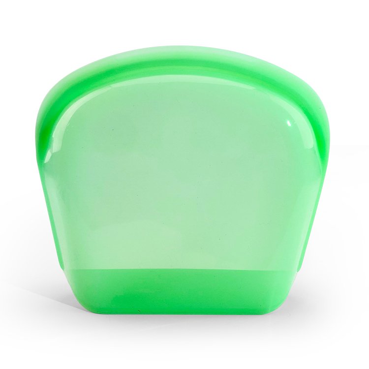 2000ML Eco-friendly Microwave Large Opening Zip-lock Silicone Food Storage Bag Collapsible Base Container Travel Makeup Bag