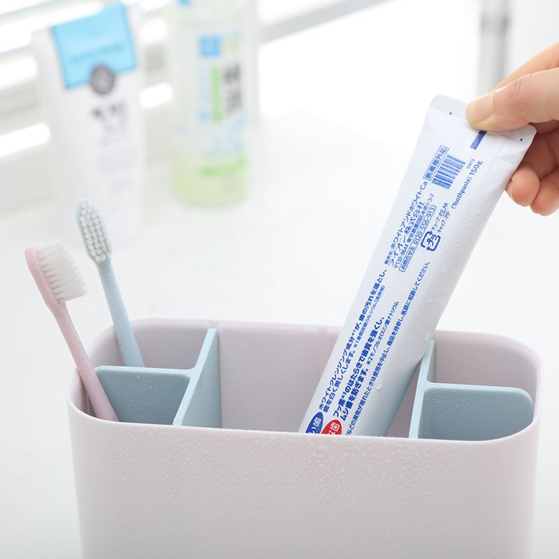 Bathroom washstand storage box holder toothbrush toothpaste organizer rack