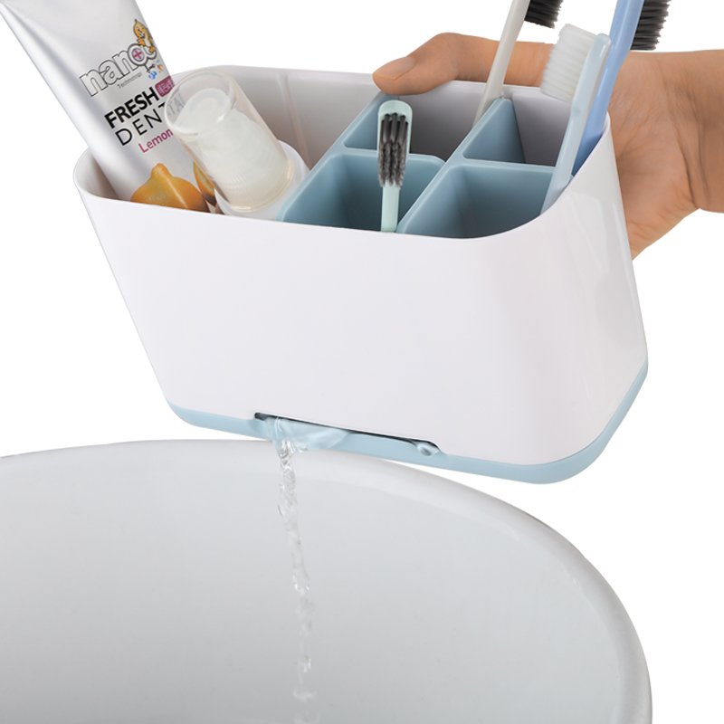 Bathroom washstand storage box holder toothbrush toothpaste organizer rack